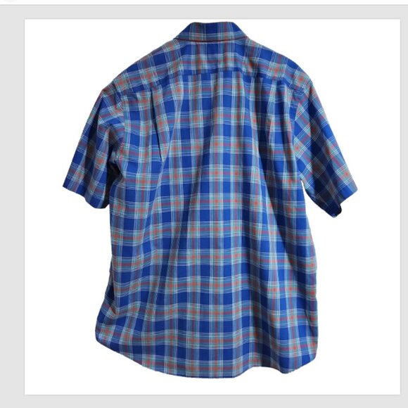 LL Bean Plaid Shirt Men's Large Regular Short Sleeve Button Up Wrinkle Resistant - Picture 4 of 8